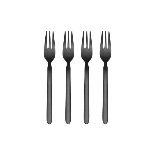 blomus Stella Cake Forks PVD-Coated Stainless Steel Black Set of 4