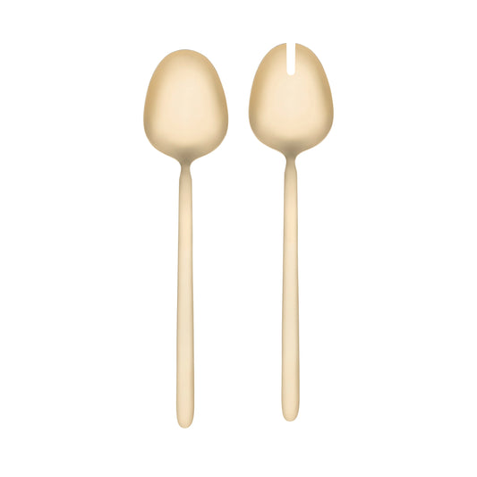 blomus Stella Salad Servers PVD-Coated Stainless Steel Champagne Gold