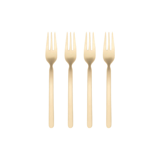 blomus Stella Cake Forks PVD-Coated Stainless Steel Champagne Gold Set of 4