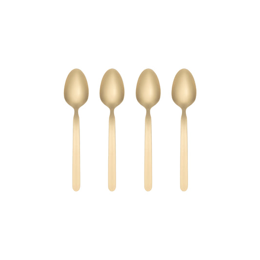 blomus Stella Espresso Spoons PVD-Coated Stainless Steel Champagne Gold Set of 4