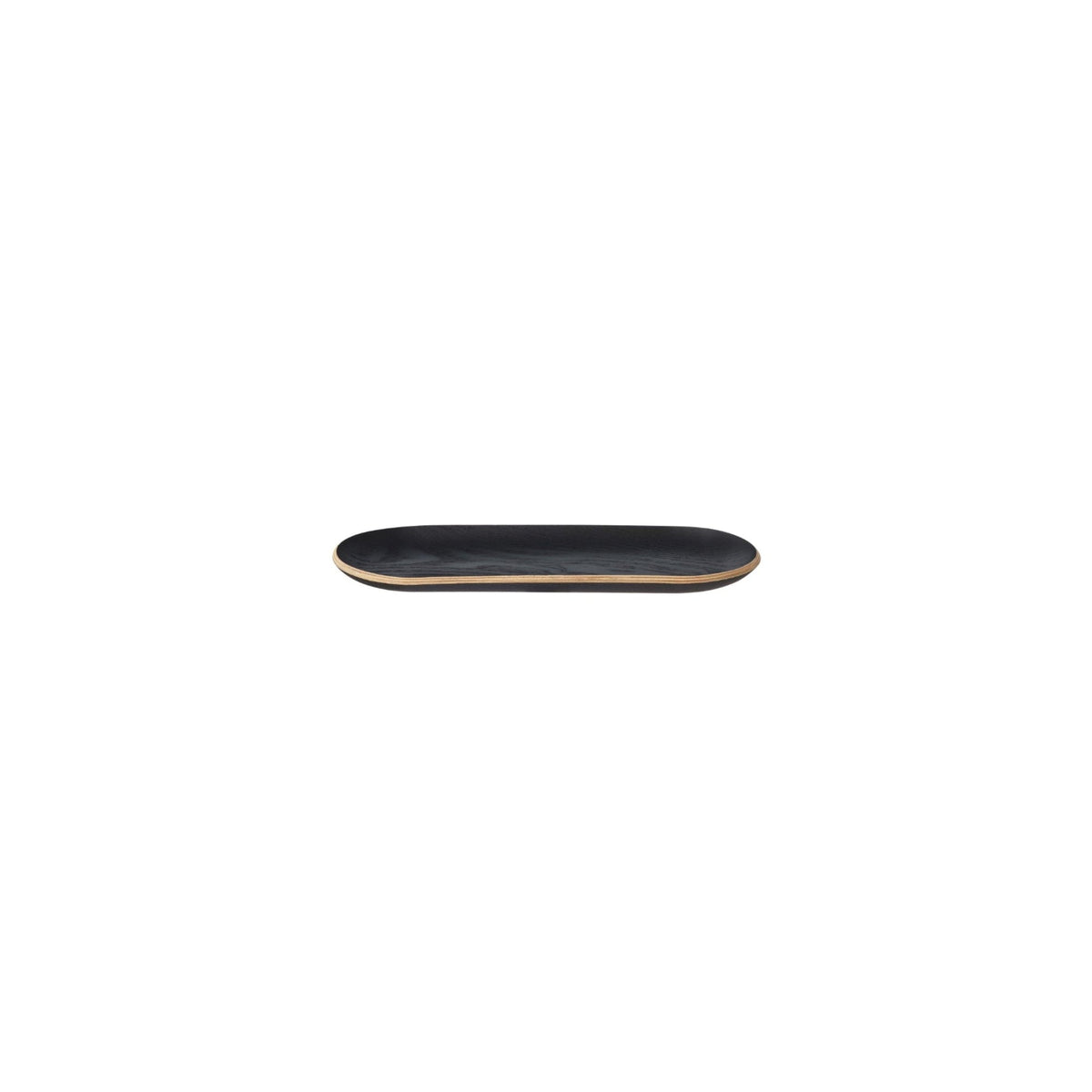 blomus BAKI Oval Non-Slip Serving Tray, 3 Sizes – Black Small 9.1 in oval tray, product photo
