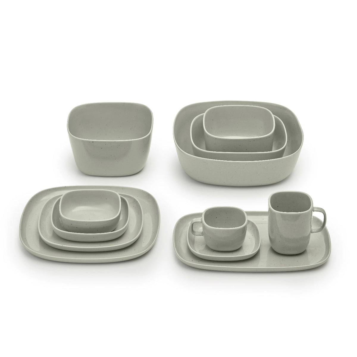 blomus VAHLO Square Stoneware Plates, 3 Sizes – VAHLO plates in a styled setting (1)