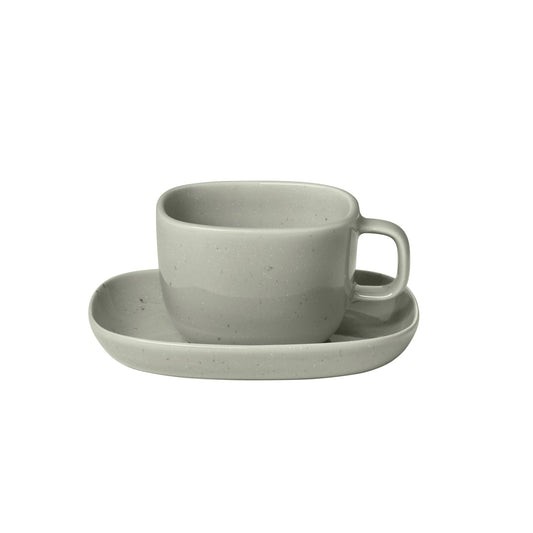 Vahlo Stoneware Coffee Cups Saucers Set Of 2 Blomus 64760