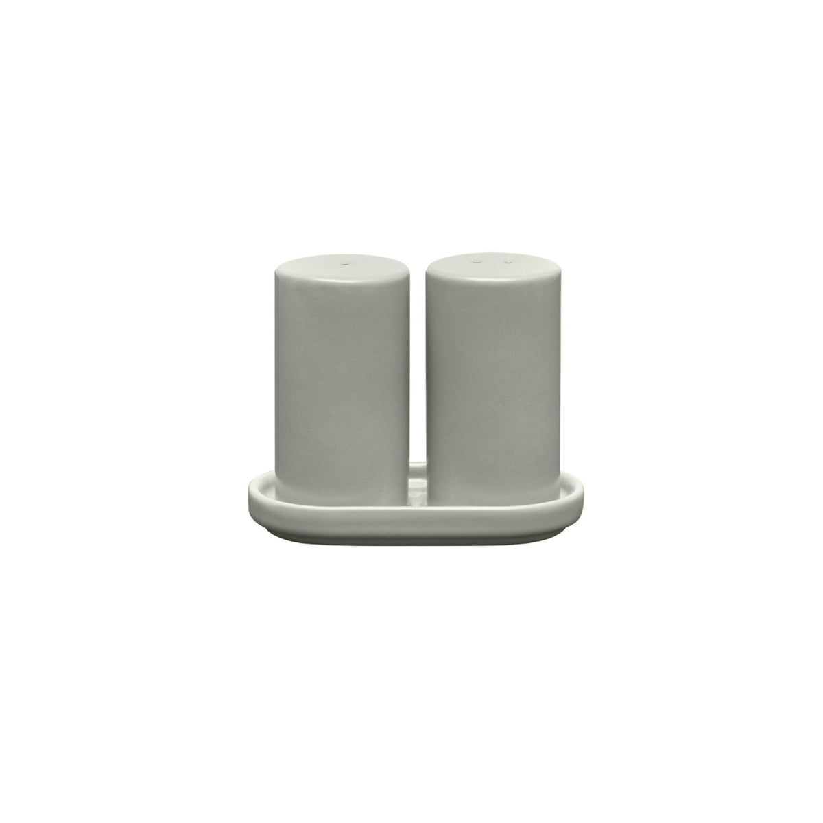 blomus PILAR Salt & Pepper Shakers with Tray – Mirage Grey salt and pepper set