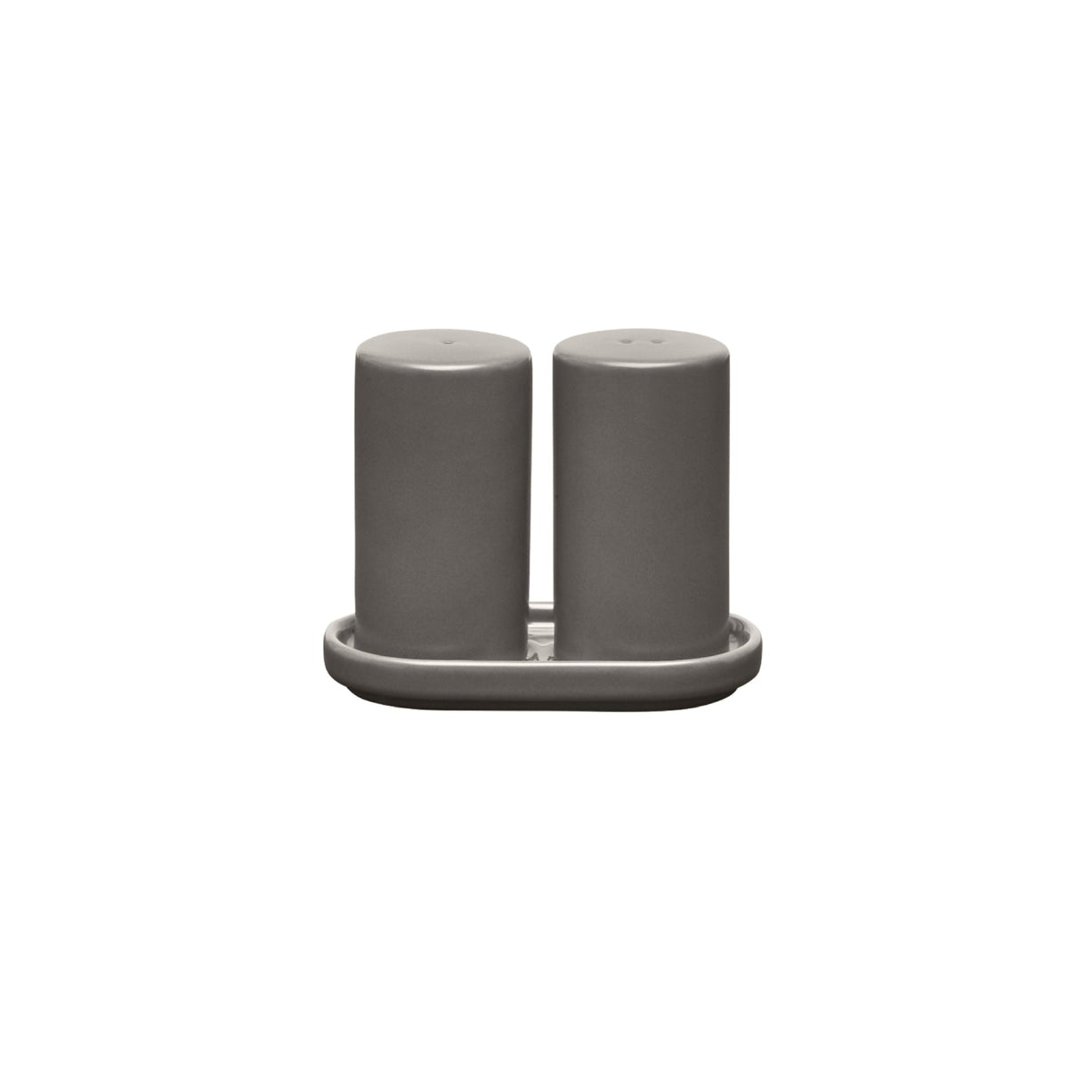 blomus PILAR Salt & Pepper Shakers with Tray – Pewter salt and pepper set