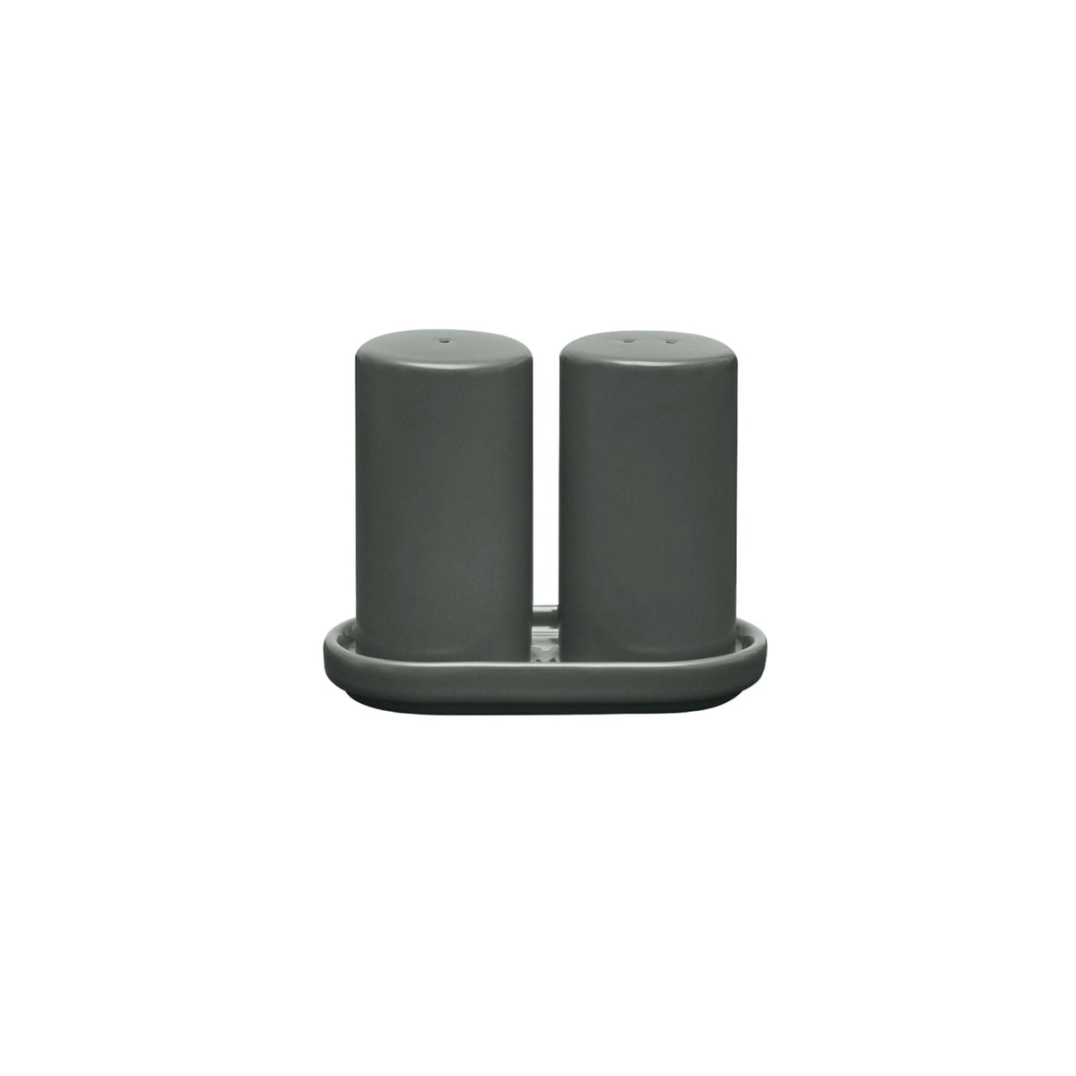 blomus PILAR Salt & Pepper Shakers with Tray – Agave Green salt and pepper set