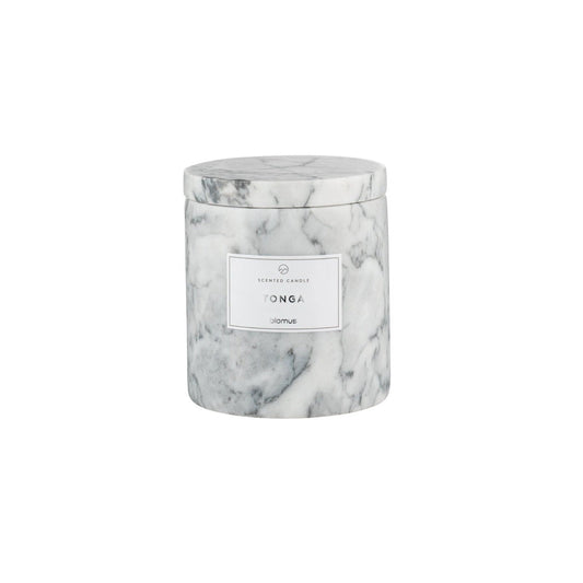 blomus Frabli Scented Candle with Marble Container Tonga Fragrance Sharkskin Md Grey, Small