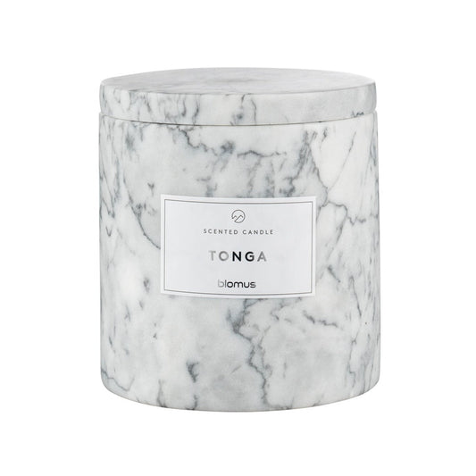 blomus Frabli Scented Candle with Marble Container Tonga Fragrance Sharkskin Md Grey, Large