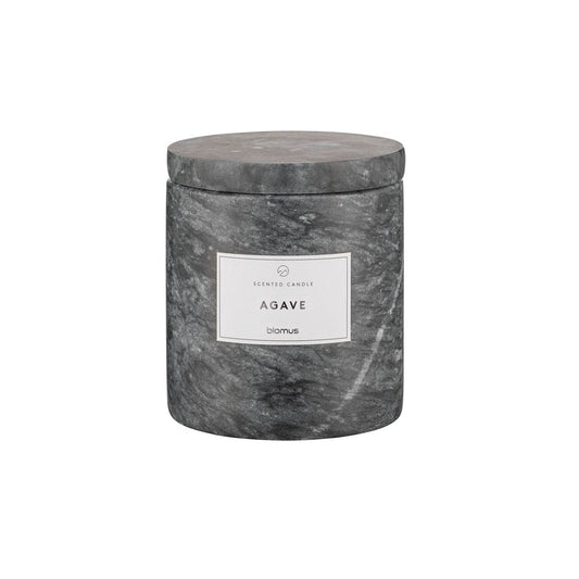 blomus Frabli Scented Candle with Marble Container Agave Fragrance Magnet Charcoal, Small
