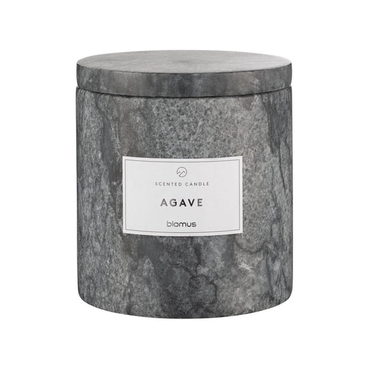 blomus Frabli Scented Candle with Marble Container Agave Fragrance Magnet Charcoal, Large
