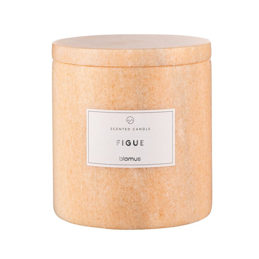 blomus Frabli Scented Candle with Marble Container Fig Fragrance Tan, Large