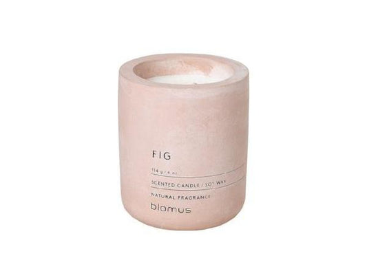 blomus Scented Candle in Concrete Container Small Rose Dust Fig Fragrance