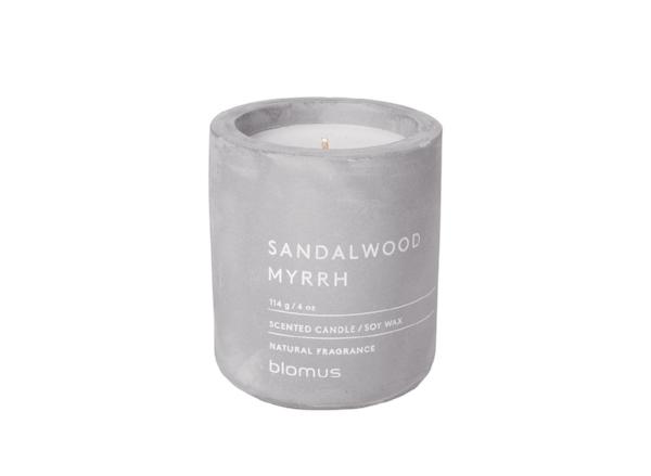 blomus Scented Candle in Concrete Container Small Withered Rose Sea Salt & Sage Fragrance