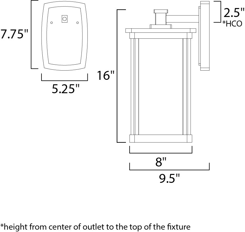 Terrace LED Large Outdoor Wall Bronze by Maxim Lighting