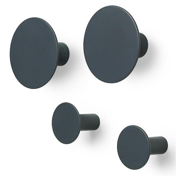 blomus Wall Hooks Gunmetal Charcoal Set of 4
