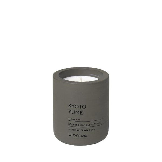 blomus Scented Candle in Concrete Container Small Tarmac Kyoto Yume Fragrance