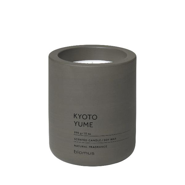 blomus Scented Candle in Concrete Container Large Tarmac Kyoto Yume Fragrance Large