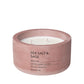 blomus Scented Candle in Concrete Container 3 Wick Withered Rose Sea Salt & Sage