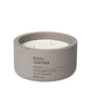 blomus Scented Candle in Concrete Container 3 Wick Satellite Royal Leather