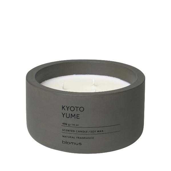 blomus Scented Candle in Concrete Container 3 Wick Tarmac Kyoto Yume