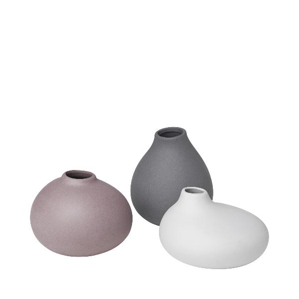 blomus Nona Porcelain Mini Vases Vanilla Set of 3
