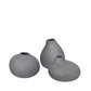 blomus Nona Porcelain Mini Vases Pewter Set of 3