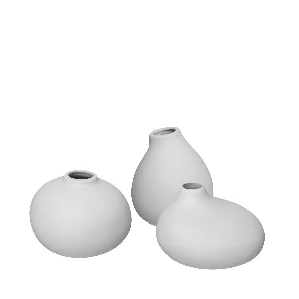 blomus Nona Porcelain Mini Vases Micro Chip Set of 3