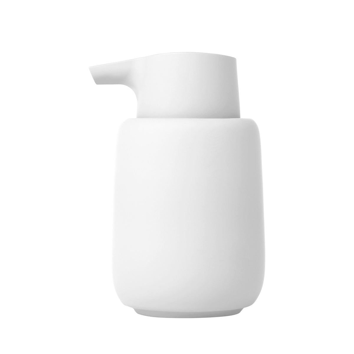 blomus SONO Ceramic Soap Dispenser, Soft-Touch, 8.5 oz – White soap dispenser, product photo