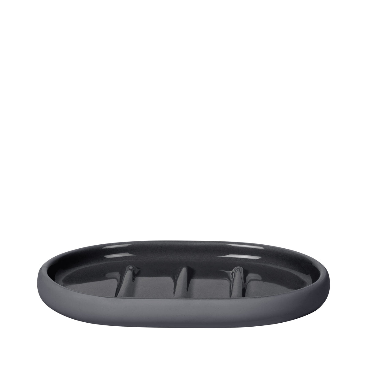 blomus SONO Ceramic Soap Dish with Raised Ridges – Magnet soap dish, product photo