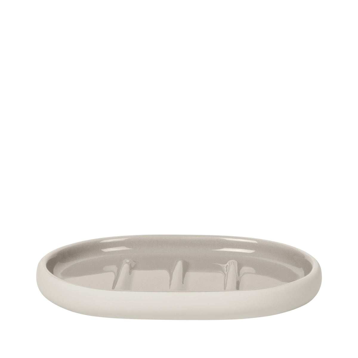 blomus SONO Ceramic Soap Dish with Raised Ridges – Moonbeam soap dish, product photo