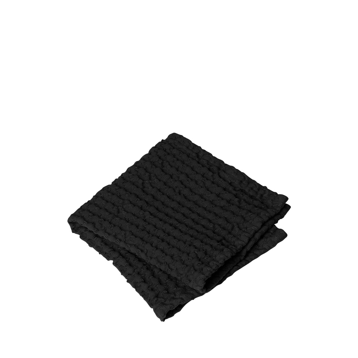 blomus CARO Waffle Cotton Washcloths, Set of 2 – Black washcloth set, product photo