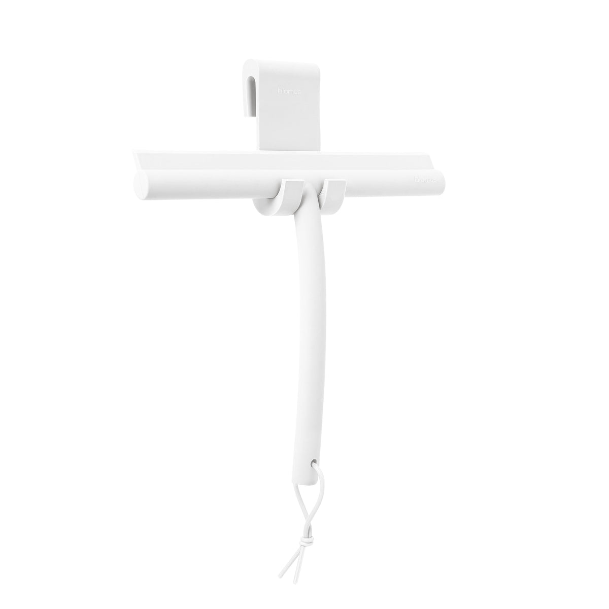 blomus VIPO Silicone Shower Squeegee with Glass Hanger – White shower squeegee, product photo