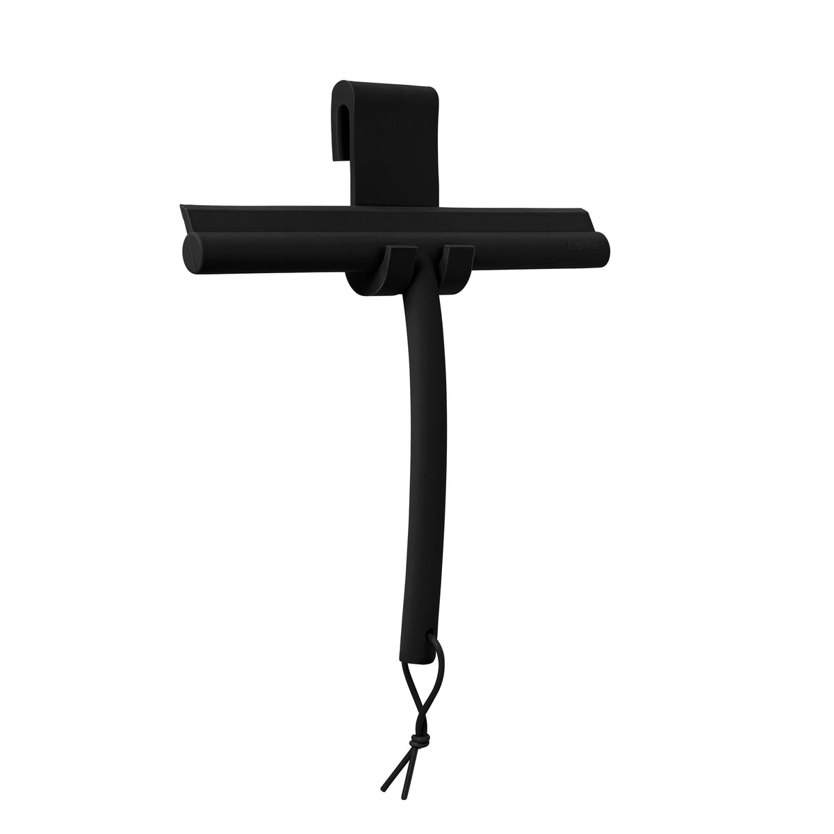 blomus VIPO Silicone Shower Squeegee with Glass Hanger – Black shower squeegee, product photo