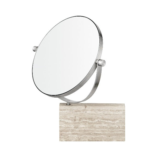 blomus LAMURA Marble Wall-Mounted 5x Vanity Mirror – Beige Marble wall mirror, product photo