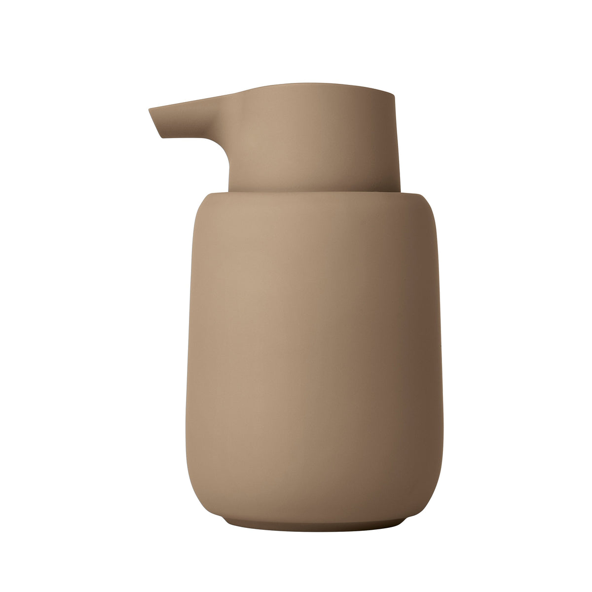 blomus SONO Ceramic Soap Dispenser, Soft-Touch, 8.5 oz – Tan soap dispenser, product photo