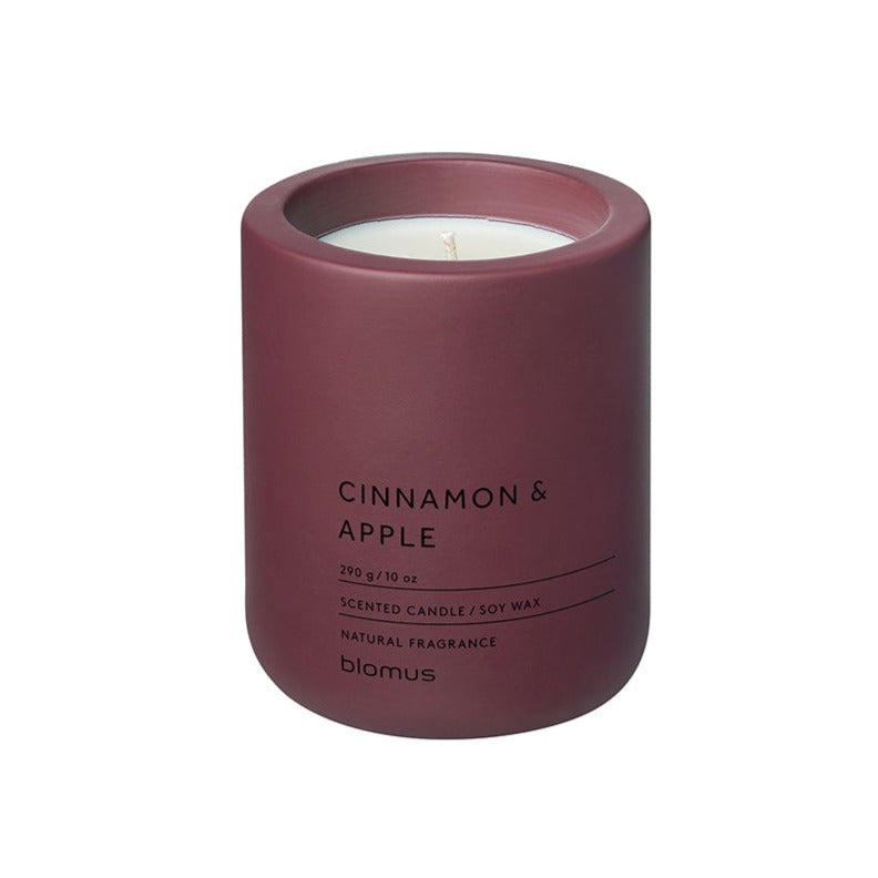 blomus Scented Candle in Concrete Container Large Port Cinnamon & Apple Fragrance Large