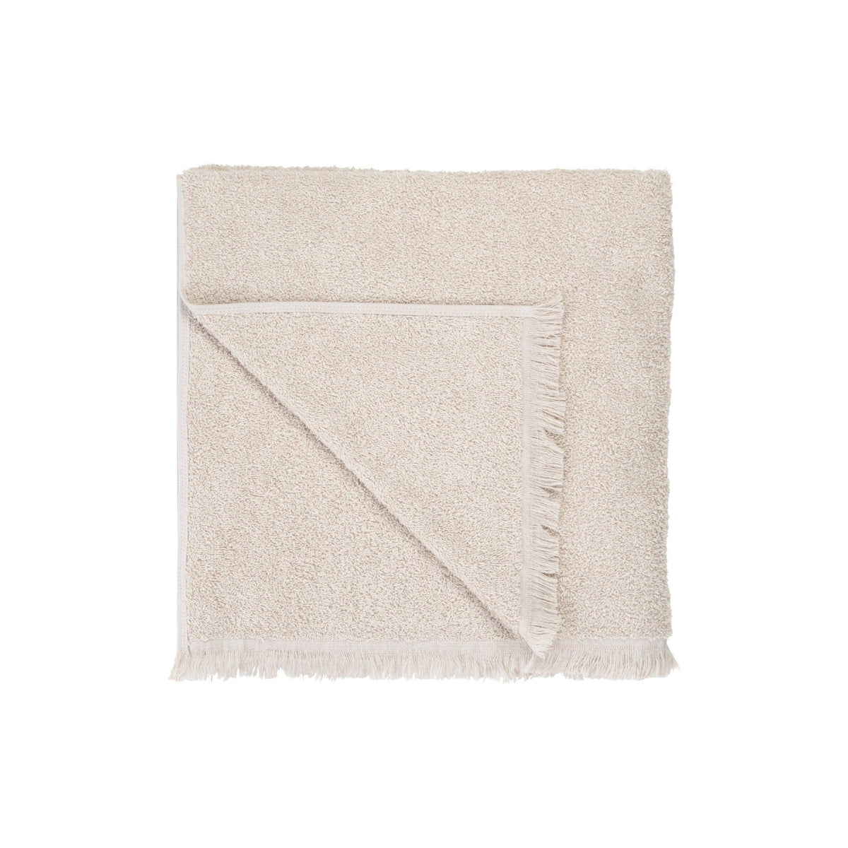 blomus FRINO Fringed Organic Cotton Bath Towel, 28 x 55 – Moonbeam bath towel, product photo