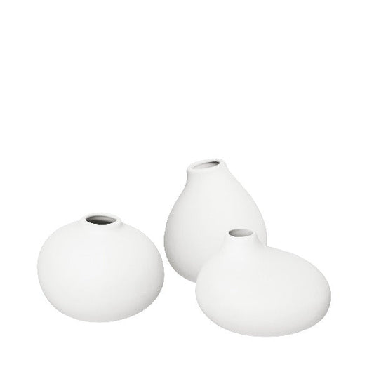 blomus Nona Porcelain Mini Vases White Set of 3