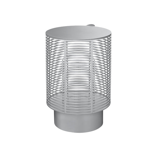 blomus Olea Outdoor Lantern with Hurricane Silver Metallic Finish, Medium 15" (37.5 cm)