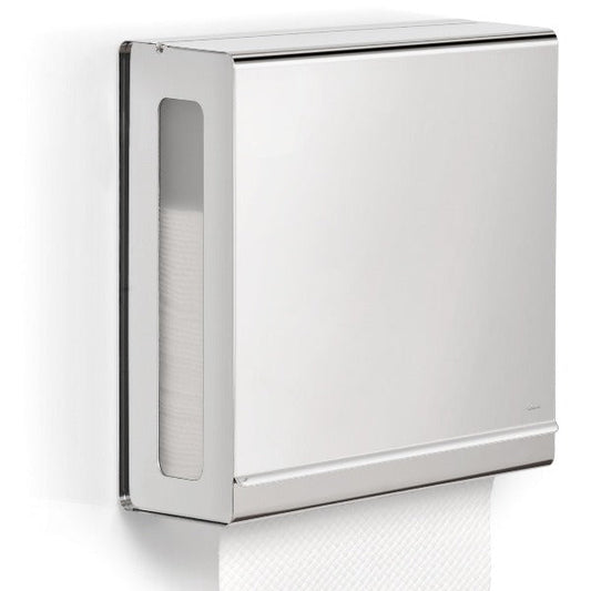 blomus Wall Mounted Paper Towel Dispenser For C-Fold Towels Polished