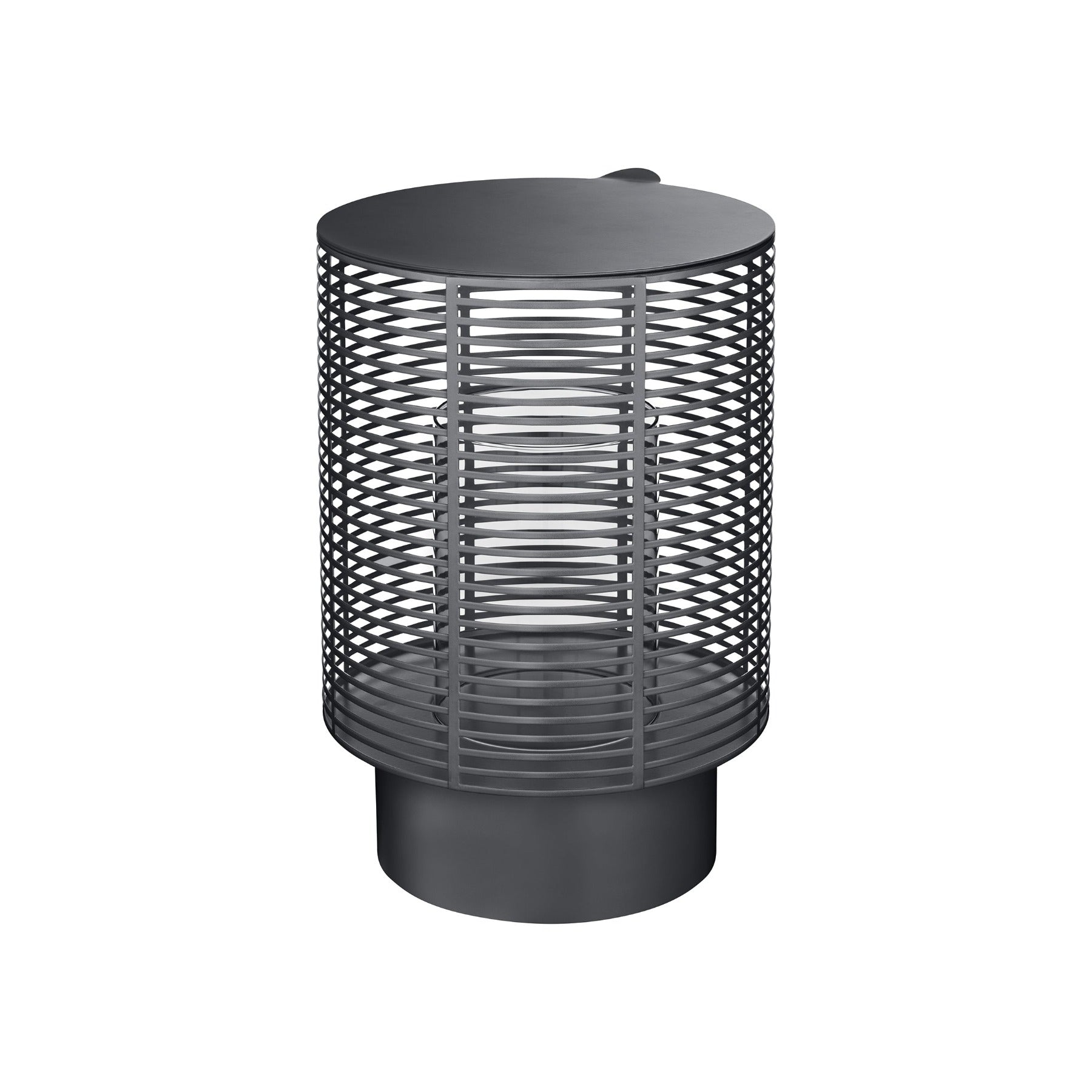 blomus Olea Outdoor Lantern with Hurricane Gunmetal Grey Metallic Finish, Medium 15" (37.5 cm)