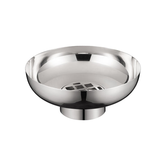 blomus Miyabi Metallic Vase Low with Flower Grid Polished Stainless Steel