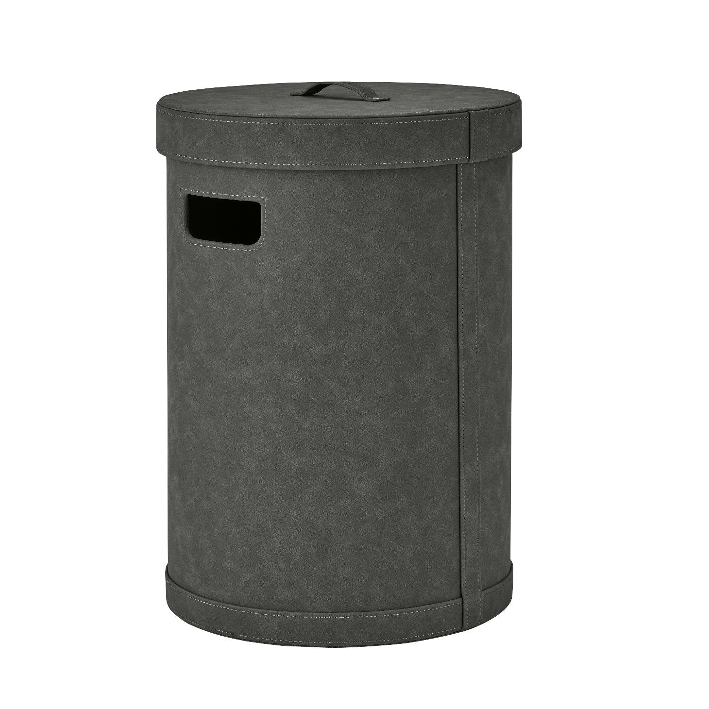 blomus Sahla Decorative Storage Bin with Lid Pewter Charcoal, Medium