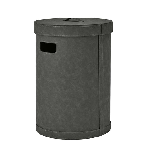 blomus Sahla Decorative Storage Bin with Lid Pewter Charcoal, Medium
