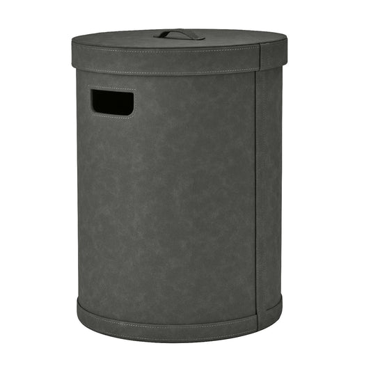 blomus Sahla Decorative Storage Bin with Lid Pewter Charcoal, Large