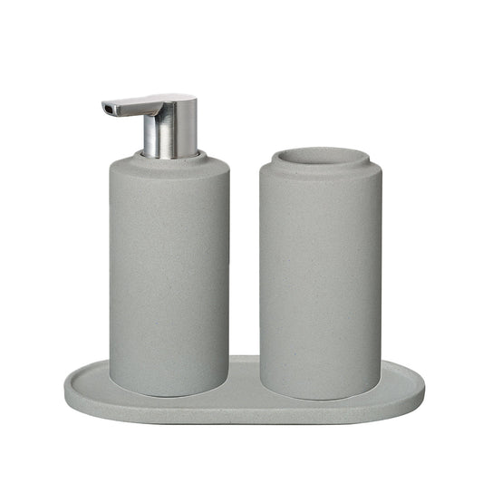 blomus Creto Concrete Bathroom Accessory Set Micro Chip Grey