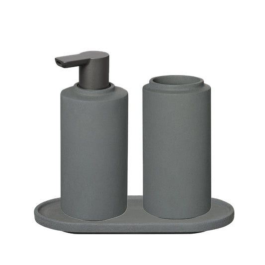 blomus Creto Concrete Bathroom Accessory Set Magnet Charcoal