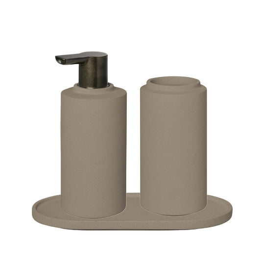 blomus Creto Concrete Bathroom Accessory Set Mourning Dove