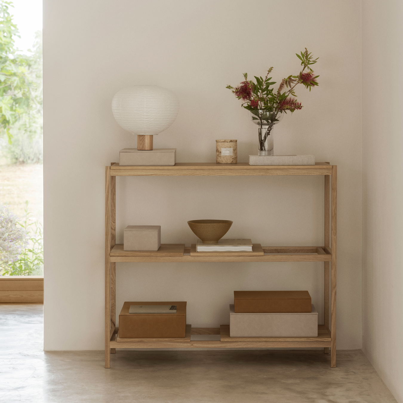 Sukoya Oak Shelving Unit 3 Shelf Blomus 67314