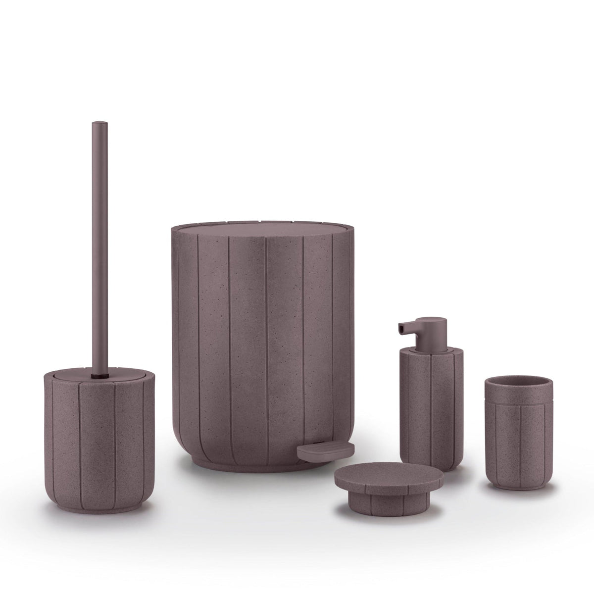 blomus KUA Round Fluted Soap Dish & Vanity Tray – KUA round tray in a styled bathroom